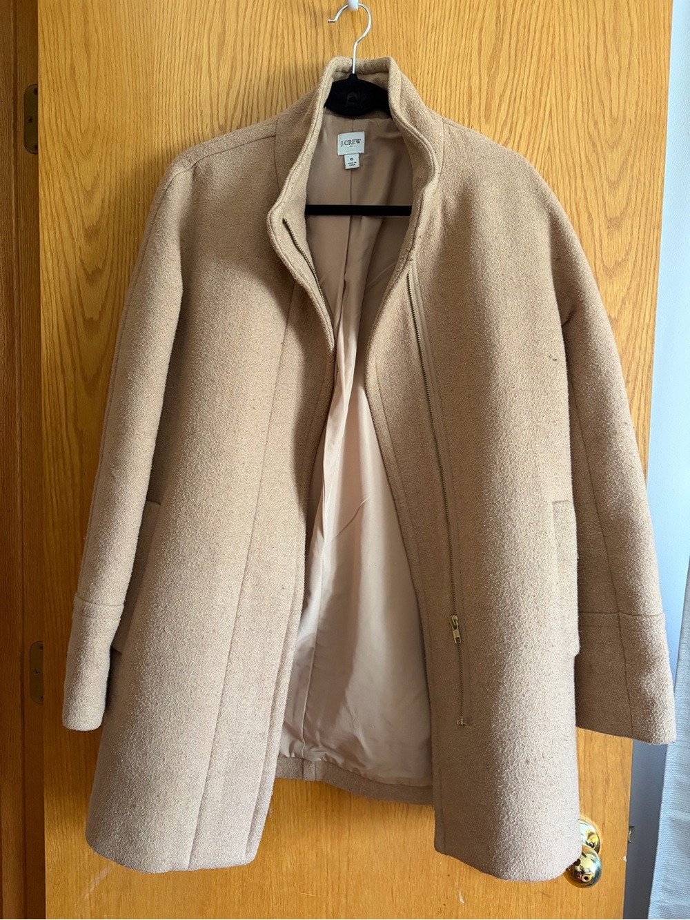J. Crew Women's Camel Tan Wool-Blend Pea Coat